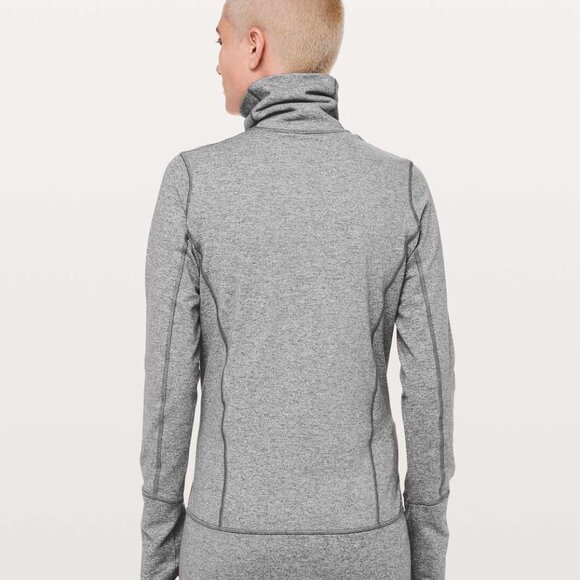 Lululemon In Stride Jacket Heathered Slate Sz 8 Thumb Holes Running - Picture 2 of 7